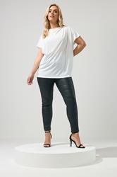 YOURS LONDON Plus Size White Pleated Shoulder Top | Yours Clothing 1