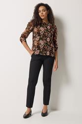 M&Co Black Floral Angel Sleeve Blouse | M&Co 1