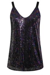 YOURS LONDON Plus Size Black Sequin Embellished Cami Top | Yours