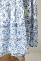 M&Co Blue Tile Print Tiered Maxi Skirt | M&Co 4