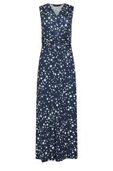 M&Co Navy Blue Polka Dot Twist Front Maxi Dress | M&Co 5