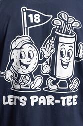 BadRhino Big & Tall Navy Blue Extra Long 'Cartoon Golf' Graphic T-Shirt | BadRhino 5