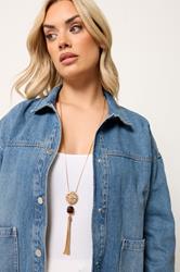 Gold Tone Long Tassel Necklace | Yours Clothing 1
