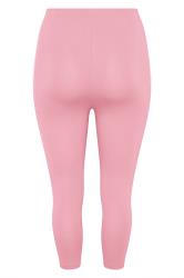 Plus Size Pink Double Side Stripe Cropped Leggings | Yours Clothing