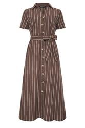 M&Co Chocolate Brown Striped Shirt Dress | M&Co 6