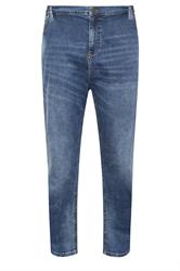 BadRhino Big & Tall Blue Washed Elasticated Waist Stretch Jeans