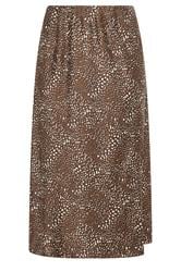 YOURS Curve chocoladebruine satijnen rok met hertenprint