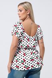 LIMITED COLLECTION Plus Size Polka Dot Cherry Bardot Top | Yours Clothing 2
