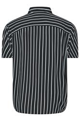 JACK & JONES Big & Tall Black Stripe Resort Shirt | BadRhino 4