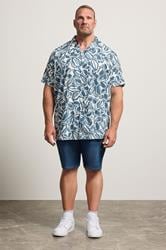 BadRhino Big & Tall Blue Abstract Print Short Sleeve Shirt | BadRhino 2