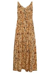 PixieGirl Petite Women's Brown Tie Dye Wrap Maxi Dress | PixieGirl 5