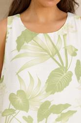 EVANS Plus Size Green Leaf Print Double Layer Vest Top | Evans 5