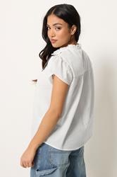 PixieGirl Petite Women's White Cotton Embroidered Blouse | PixieGirl 4