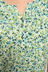 M&Co Green Ditsy Floral Cotton Henley Top | M&Co 4