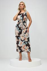 YOURS LONDON Plus Size Chocolate Brown Floral Dress | Yours Clothing 2