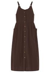YOURS Curve Chocolate Brown Cheesecloth Sundress