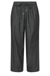 EVANS Plus Size Black Denim Cotton Wide Leg Trouser | Evans 6