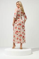 YOURS LONDON Plus Size Ivory White Floral Mesh Wrap Dress | Yours Clothing 2