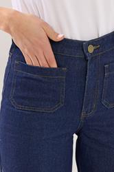 LTS Tall Women's Women's Indigo Blue Pocket Wide Leg Cotton Jeans | Long Tall Sally 4