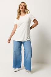 YOURS Plus Size Ivory White Core T-Shirt | Yours Clothing 1