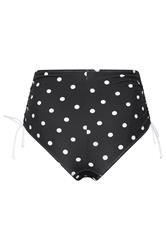 YOURS Plus Size Black Super High Waisted Polka Dot Bikini Briefs | Yours Clothing 6