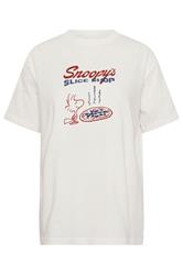 PixieGirl Petite Ivory White Snoopy Graphic Cotton T-Shirt