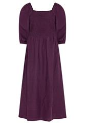 M&Co Petite Berry Purple Short Sleeve Embroidered Trim Maxi Dress | M&Co 1