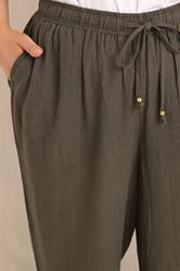 EVANS Plus Size Chocolate Brown Linen Wide Leg Trouser | Evans 4