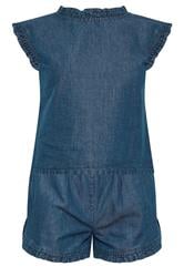 PixieGirl Petite Women's Set Blue Frill Denim Vest & Shorts | PixieGirl 9