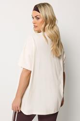 YOURS ACTIVE Plus Size Cream 'Wellness Studio' T-Shirt | Yours Clothing 4