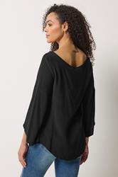 M&Co Black Long Angel Sleeve Blouse | M&Co 2