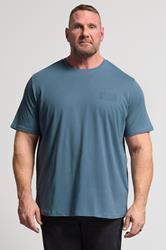 JACK & JONES Big & Tall Blue Mirage Logo T-Shirt | badRhino 3