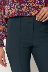 M&Co Navy Blue Pintuck Tailored Trousers | M&Co 4