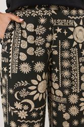 LTS Tall Women's Black Tropical Print Wide Leg Trousers | Long Tall Sally 4