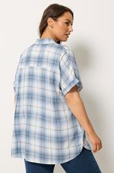 YOURS Plus Size Blue Checked Shirt | Yours Clothing 2