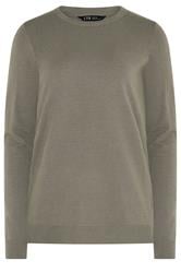 LTS Tall Mocha Brown Knitted Crew Neck Jumper