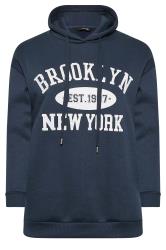 New Look NY slogan sweatshirt dress in blue