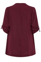 EVANS Plus Size Berry Red Lightweight Waterfall Jacket | Evans 6