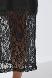 LIMITED COLLECTION Plus Size Black Lace Trim T-Shirt Dress | Yours Clothing 5