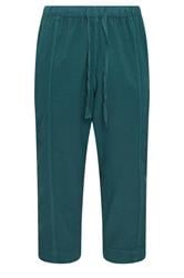 YOURS Curve Teal Green Cool Cotton Barrel Leg Trousers