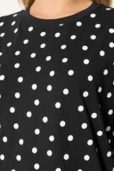 YOURS Plus Size Black Spot Oversized T-Shirt | Yours Clothing 4