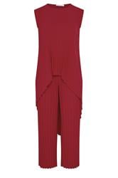 YOURS LONDON Curve Red Pleated Set