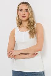 LTS Tall Women's White Ribbed Placket Vest | Long Tall Sally 3