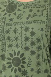 YOURS Plus Size Green Summer Print Boxy T-Shirt | Yours Clothing 4