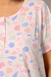 YOURS Plus Size Pink Shell Placket Nightdress | Yours Clothing 4