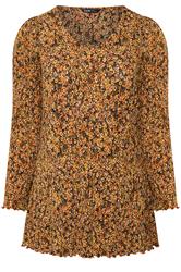 YOURS Plus Size Orange Floral Tunic Top | Yours Clothing 1