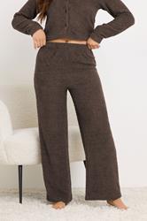 PixieGirl Petite Women's Chocolate Brown Chenille Wide Leg Trousers | PixieGirl 2