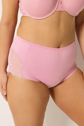 YOURS Plus Size Pink Microfibre Lace Shorts | Yours Clothing 3