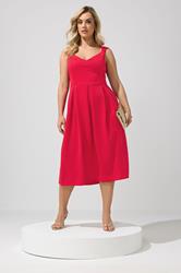 YOURS LONDON Plus Size Red Sweetheart Skater Dress | Yours Clothing 3