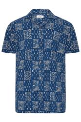 JACK & JONES Big & Tall Navy Blue Resort Shirt | BadRhino 2